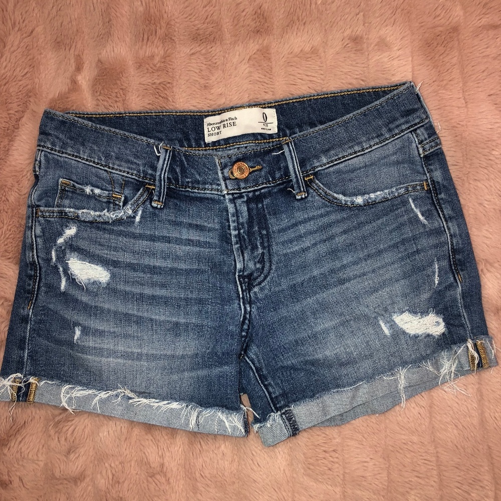 Low Rise Denim Light Wash Shorts